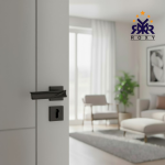 مسكة باب بلون الأسود مطفي بتصميم انسيابي عصري ذات الجودة العالية و السعر المناسب