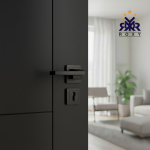 مقبض باب ROXY – تصميم هندسي بسيط باللون الأسود المطفأ