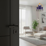 مسكة باب بلون الأسود مطفي بتصميم انسيابي عصري ذات الجودة العالية و السعر المناسب