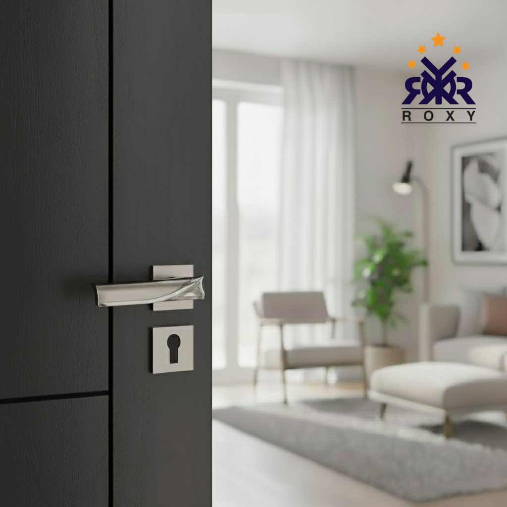 مسكة باب معدني ثنائي اللمعة بتصميم فاخر  وجودة عالية