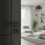 مقبض باب أسود مطفي بتصميم مائل جودة عالية وسعر مناسب