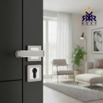 مقبض باب سيلفر بتصميم مستطيل بلمسة كروم