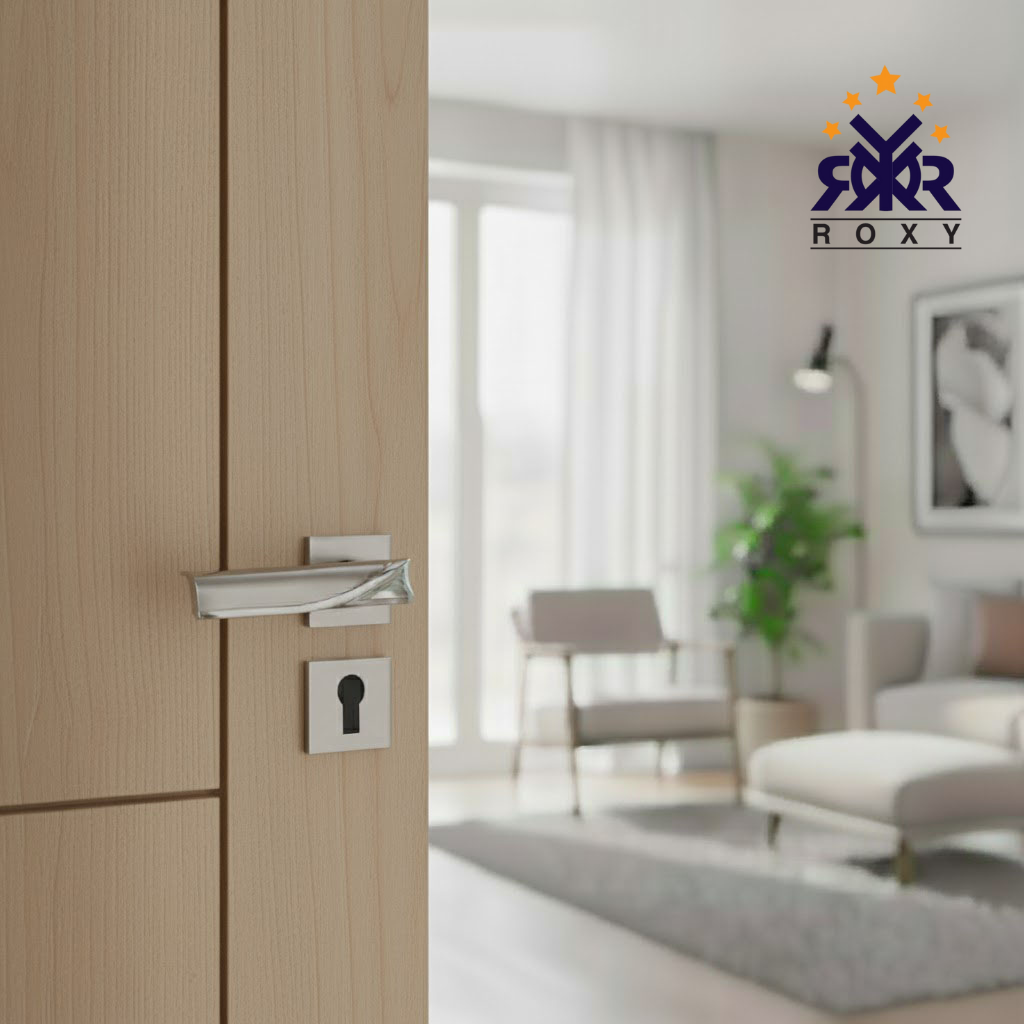 مسكة باب معدني ثنائي اللمعة بتصميم فاخر  وجودة عالية