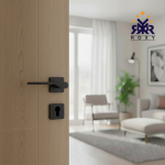 مقبض باب بلون أسود مطفي بتصميم منحني أنيق وجودة عالية