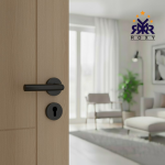 مقبض باب بلون الأسود مطفي بتصميم دائري عصري وسعر منافس