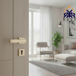 مسكة باب بلون الذهبي فاتح بتصميم مربع عصري وجودة عالية