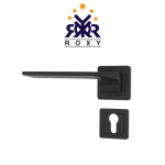 مقبض باب ROXY – تصميم هندسي بسيط باللون الأسود المطفأ