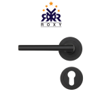 مقبض باب أسود مطفي بتصميم دائري بسيط بسعر منافس