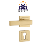 مقبض باب ذهبي مطفي بتصميم مستطيل عصري وجودة عالية