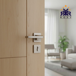 مقبض باب فضي بتصميم رفيع وعصري