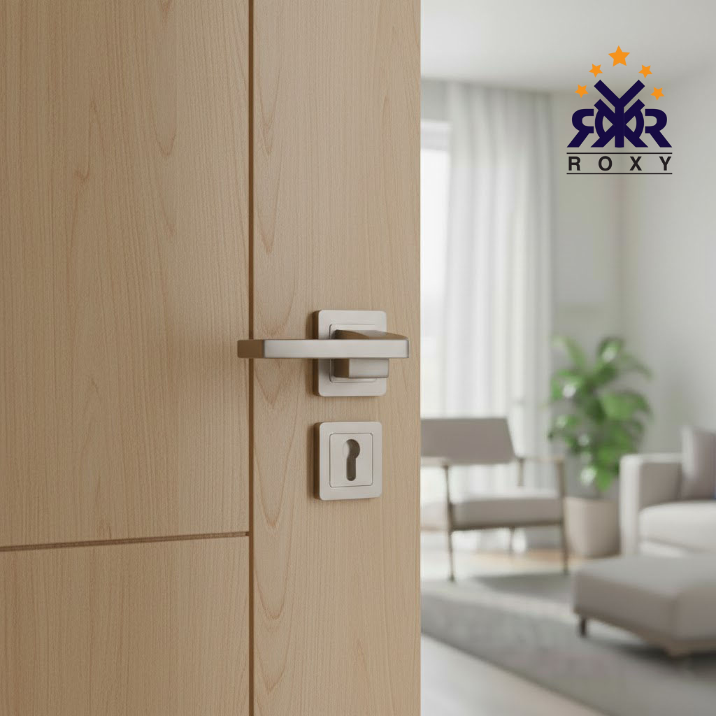 مقبض باب فضي بتصميم رفيع وعصري