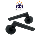 مقبض باب أسود مطفي بتصميم دائري بسيط بسعر منافس