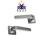 مقبض باب أسود بحواف فضية فاخرة