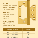 مفصلة أبواب ستانلس ستيل تجمع بين  القوة، الأناقة، وطول العمر