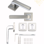 مقبض باب سيلفر بتصميم مستطيل بلمسة كروم