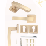 مقبض باب ذهبي بتصميم مستطيل فاخر