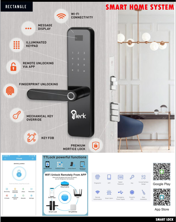 Slenk Smart Home Lock – Premium WiFi Fingerprint Door Lock